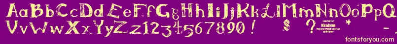 Шрифт Kiralynn – жёлтые шрифты на фиолетовом фоне