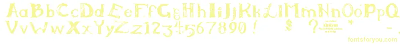 Czcionka Kiralynn – żółte czcionki na białym tle