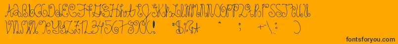 Schosszeit-Schriftart – Schwarze Schriften auf orangefarbenem Hintergrund