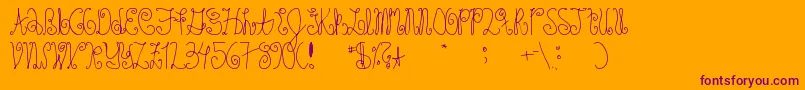 Schosszeit Font – Purple Fonts on Orange Background