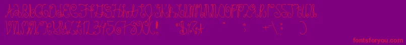 Schosszeit-Schriftart – Rote Schriften auf violettem Hintergrund