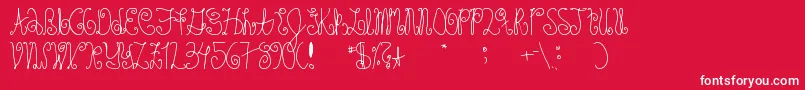 Schosszeit-Schriftart – Weiße Schriften auf rotem Hintergrund
