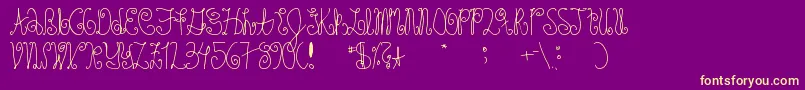 Fonte Schosszeit – fontes amarelas em um fundo roxo
