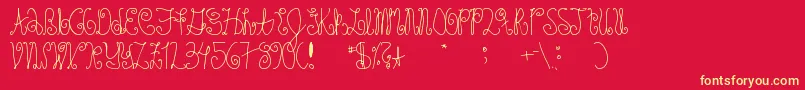 Schosszeit Font – Yellow Fonts on Red Background