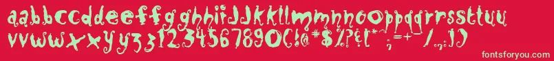 Closm Font – Green Fonts on Red Background