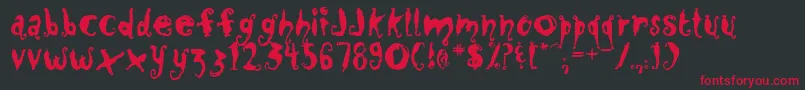 Closm Font – Red Fonts on Black Background