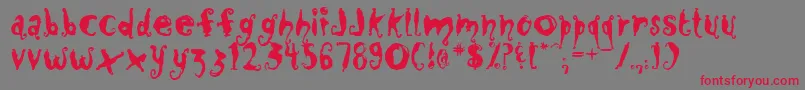 Closm Font – Red Fonts on Gray Background