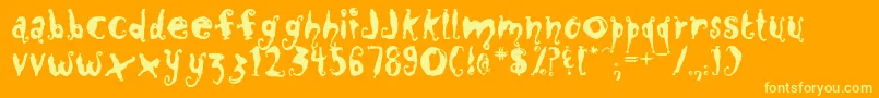 Closm Font – Yellow Fonts on Orange Background