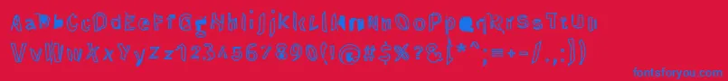 fuente Throughtheblackreverse – Fuentes Azules Sobre Fondo Rojo