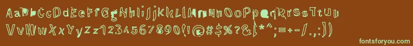 Шрифт Throughtheblackreverse – зелёные шрифты на коричневом фоне