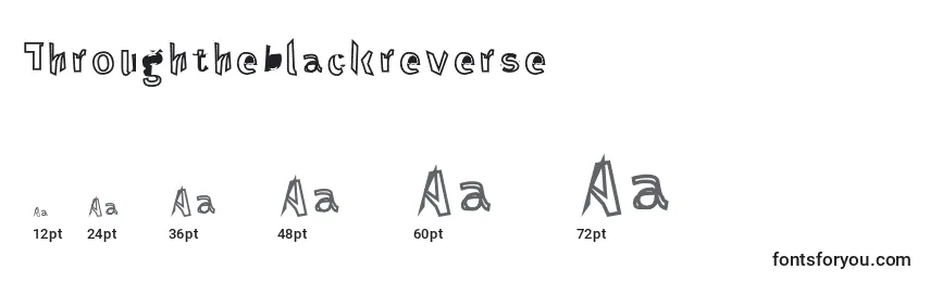 Размеры шрифта Throughtheblackreverse