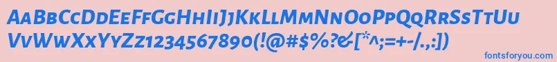 AlegreyasansscExtrabolditalic Font – Blue Fonts on Pink Background