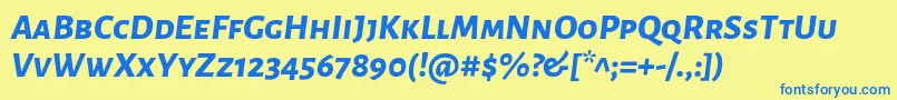 AlegreyasansscExtrabolditalic Font – Blue Fonts on Yellow Background