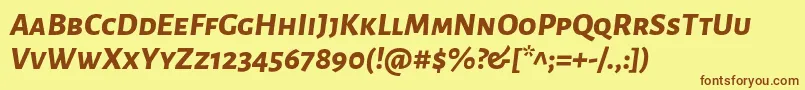 AlegreyasansscExtrabolditalic Font – Brown Fonts on Yellow Background