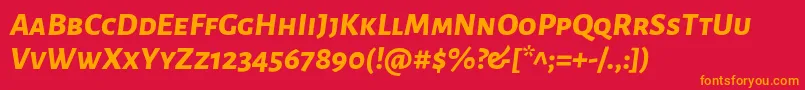AlegreyasansscExtrabolditalic Font – Orange Fonts on Red Background