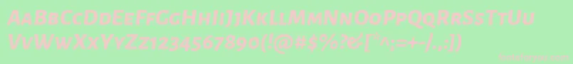 AlegreyasansscExtrabolditalic Font – Pink Fonts on Green Background