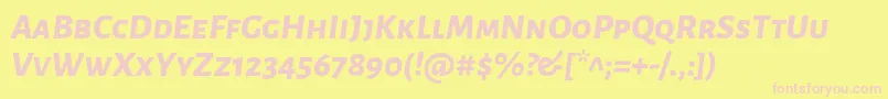 AlegreyasansscExtrabolditalic Font – Pink Fonts on Yellow Background
