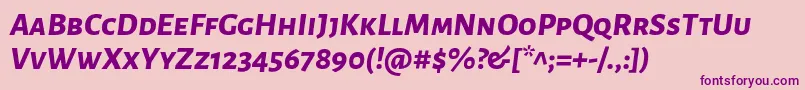 AlegreyasansscExtrabolditalic Font – Purple Fonts on Pink Background
