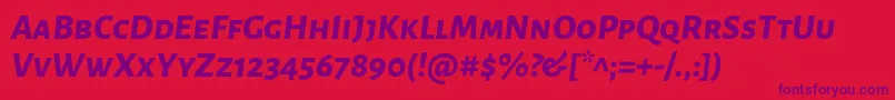 AlegreyasansscExtrabolditalic Font – Purple Fonts on Red Background