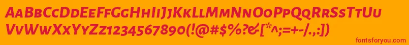 Police AlegreyasansscExtrabolditalic – polices rouges sur fond orange