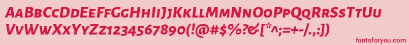 AlegreyasansscExtrabolditalic-Schriftart – Rote Schriften auf rosa Hintergrund
