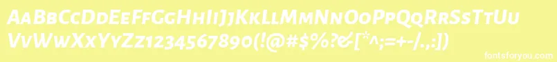 Czcionka AlegreyasansscExtrabolditalic – białe czcionki na żółtym tle