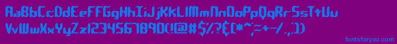 フォントQlumpyBrk – 紫色の背景に青い文字