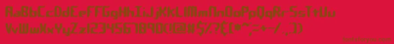 QlumpyBrk-fontti – ruskeat fontit punaisella taustalla