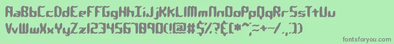 フォントQlumpyBrk – 緑の背景に灰色の文字