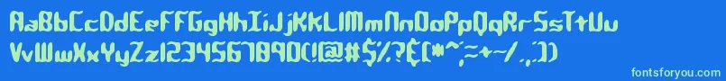 QlumpyBrk Font – Green Fonts on Blue Background