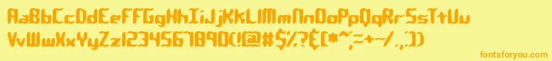 QlumpyBrk-Schriftart – Orangefarbene Schriften auf gelbem Hintergrund