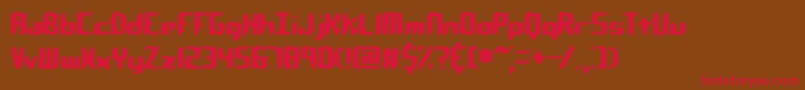 QlumpyBrk-Schriftart – Rote Schriften auf braunem Hintergrund