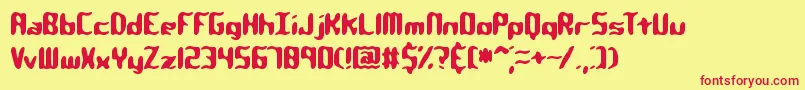 QlumpyBrk Font – Red Fonts on Yellow Background