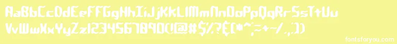 QlumpyBrk Font – White Fonts on Yellow Background