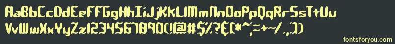 QlumpyBrk Font – Yellow Fonts on Black Background