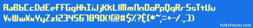 フォントQlumpyBrk – 黄色の文字、青い背景