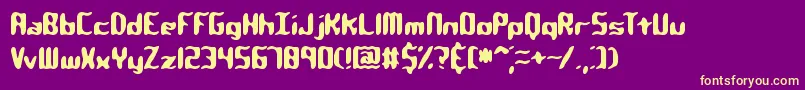 QlumpyBrk Font – Yellow Fonts on Purple Background