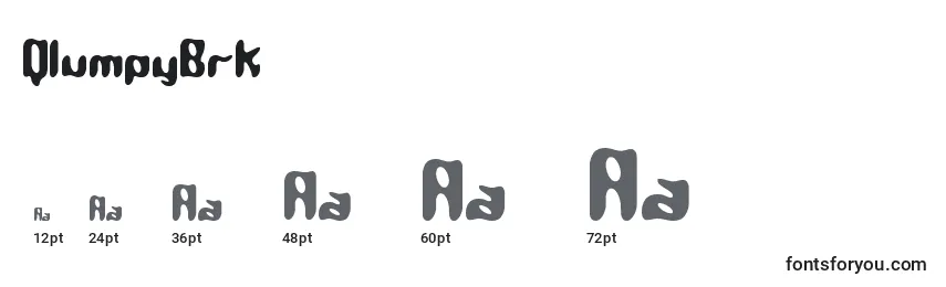 QlumpyBrk Font Sizes