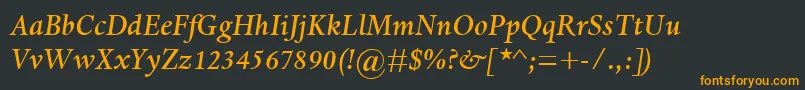 Шрифт DanteMtMediumItalic – оранжевые шрифты на чёрном фоне