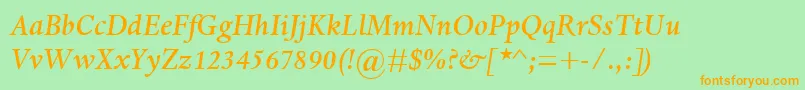 More about DanteMtMediumItalic Font DanteMtMediumItalic Font – Orange Fonts on Green Background