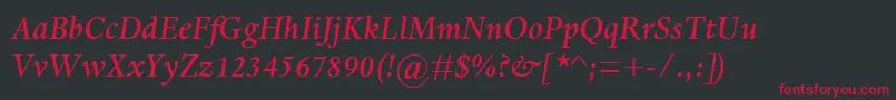 DanteMtMediumItalic Font – Red Fonts on Black Background