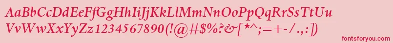 フォントDanteMtMediumItalic – ピンクの背景に赤い文字
