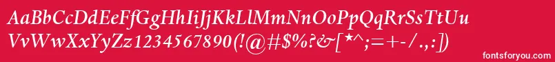 fuente DanteMtMediumItalic – Fuentes Blancas Sobre Fondo Rojo
