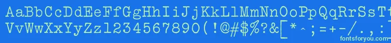 フォントVtbulletin – 青い背景に緑のフォント