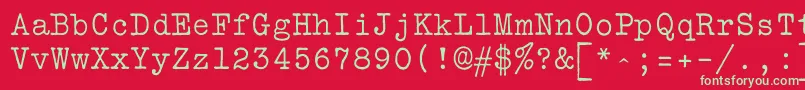 フォントVtbulletin – 赤い背景に緑の文字