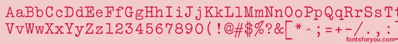 フォントVtbulletin – ピンクの背景に赤い文字