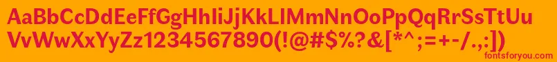 FauneTextbold Font – Red Fonts on Orange Background