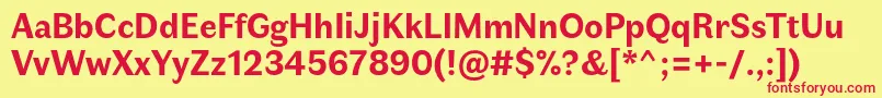 FauneTextbold Font – Red Fonts on Yellow Background