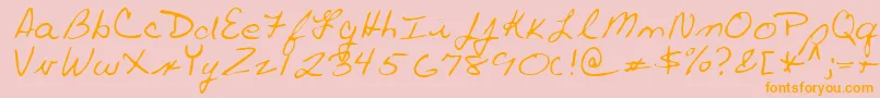 PaulRegular-Schriftart – Orangefarbene Schriften auf rosa Hintergrund