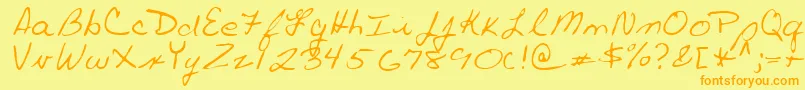 PaulRegular Font – Orange Fonts on Yellow Background